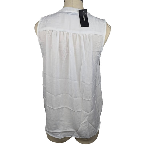 Alfani Petite V-Neck Sleeveless Blouse Bright White Size PL - Picture 2 of 3